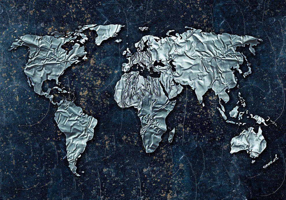 Fototapeta: Moderní mapa světa - 254x368 cm