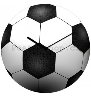 Nástěnné skleněné hodiny - Fotbalový míč