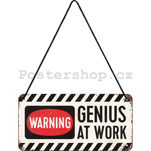 Závěsná cedule - Warning! Genius at Work