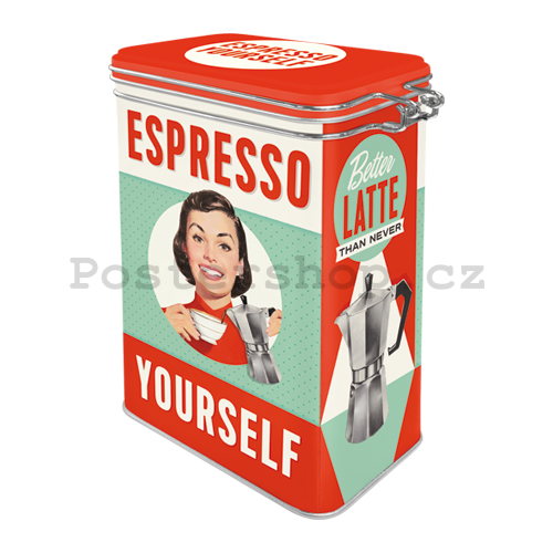 Plechová dóza s klipem - Espresso Yourself