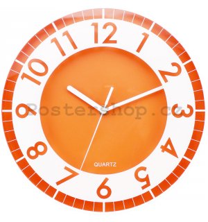 Nástěnné hodiny: Moderní (oranžová) - 30 cm
