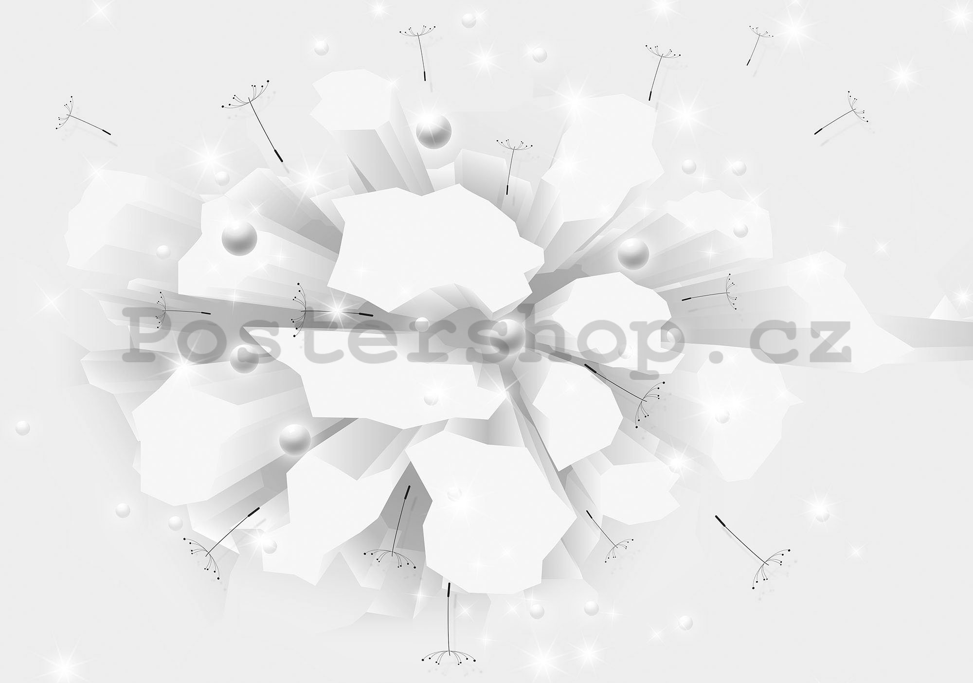 Fototapeta: Bílá abstrakce (3) - 184x254 cm