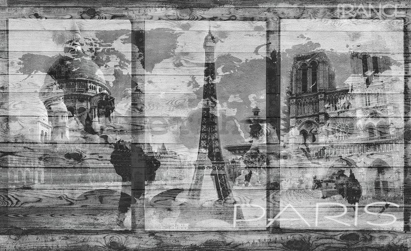 Fototapeta: Paříž (koláž) - 184x254 cm