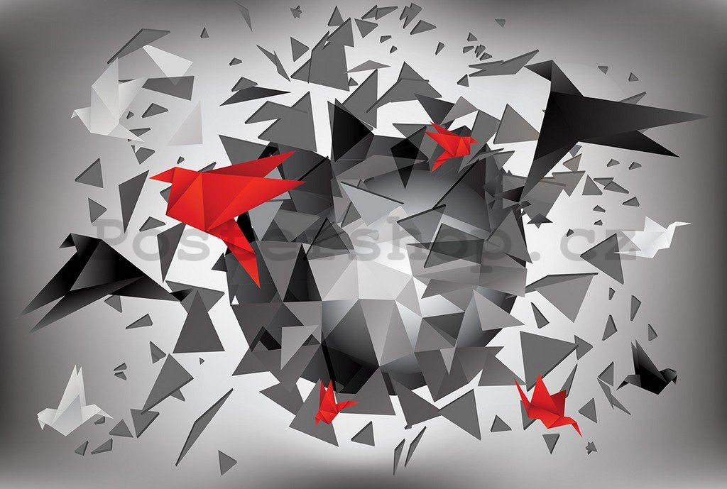 Fototapeta: Origami abstrakce (1) - 184x254 cm