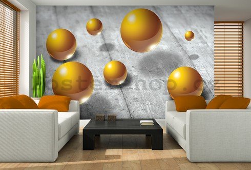 Fototapeta: Žluté kuličky - 184x254 cm