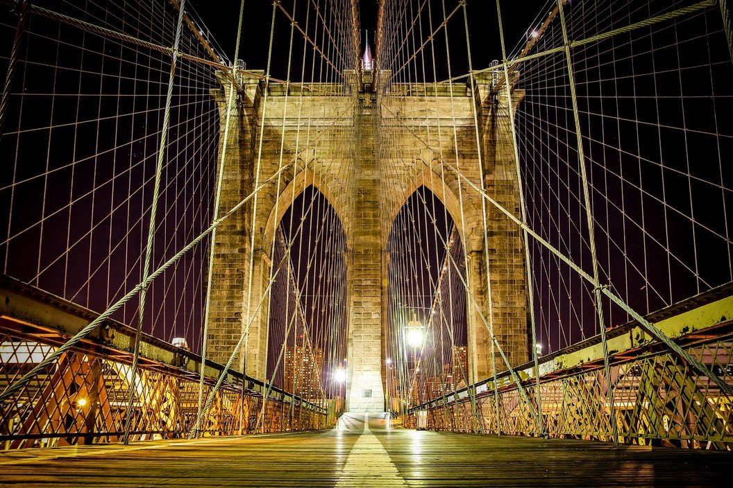 Fototapeta: Noční Brooklyn Bridge - 184x254 cm