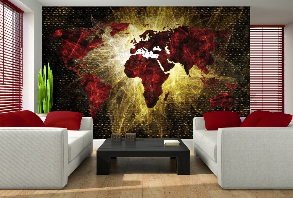 Fototapeta: Umělecká mapa světa (1) - 184x254 cm