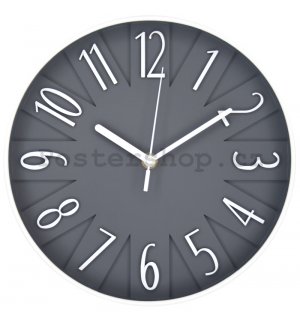 Nástěnné hodiny: Designové (šedá) - 25 cm
