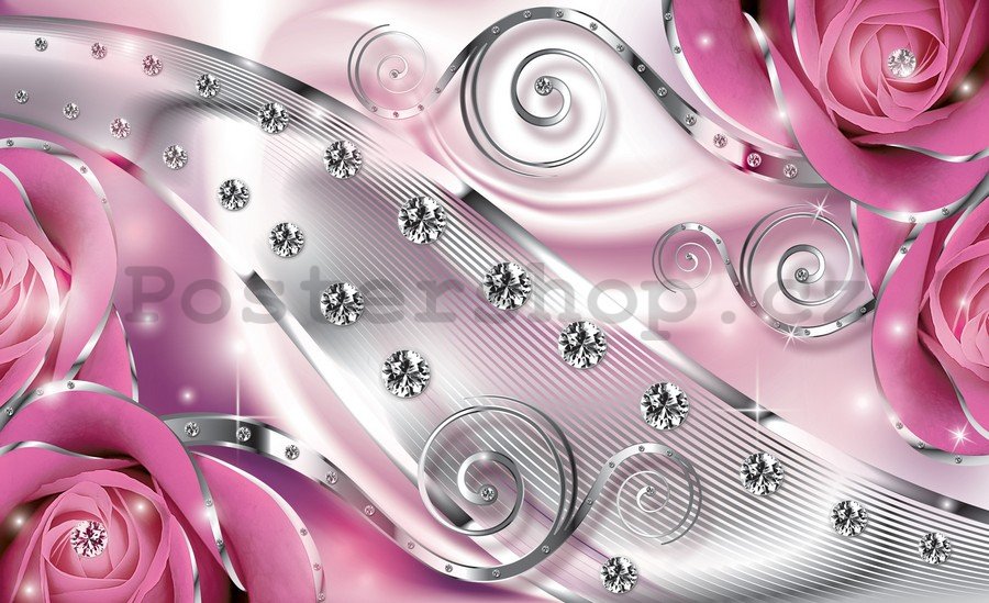 Fototapeta: Luxusní abstrakce (růžová) - 254x368 cm