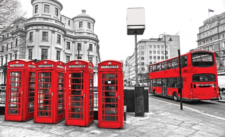 Fototapeta: Londýn (telefonní budky) - 184x254 cm