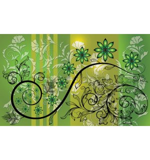Fototapeta: Květinová abstrakce (zelená) - 254x368 cm