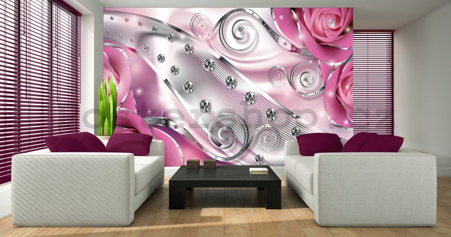 Fototapeta: Luxusní abstrakce (růžová) - 184x254 cm