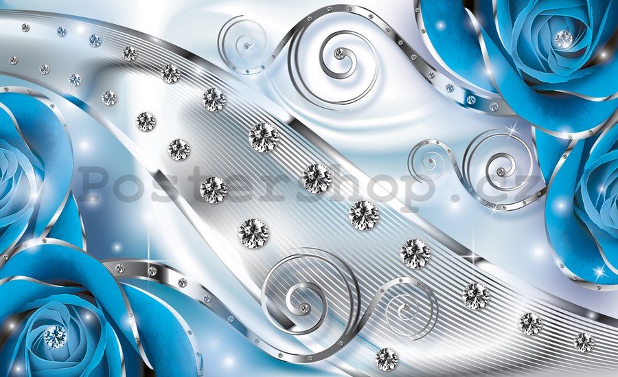 Fototapeta: Luxusní abstrakce (modrá) - 184x254 cm
