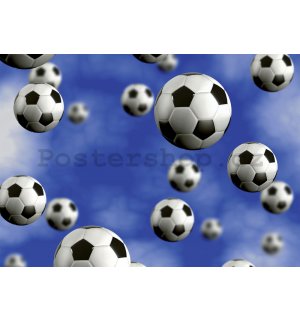 Fototapeta: Fotbalové míče - 184x254 cm