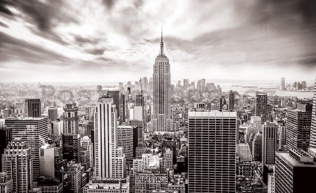 Fototapeta: Pohled na New York (černobílá) - 184x254 cm