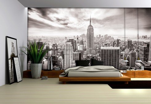 Fototapeta: Pohled na New York (černobílá) - 184x254 cm