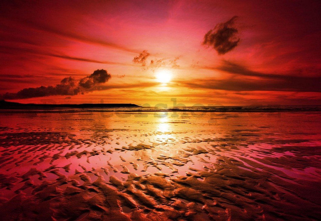 Fototapeta: Západ slunce na pláži (4) - 184x254 cm