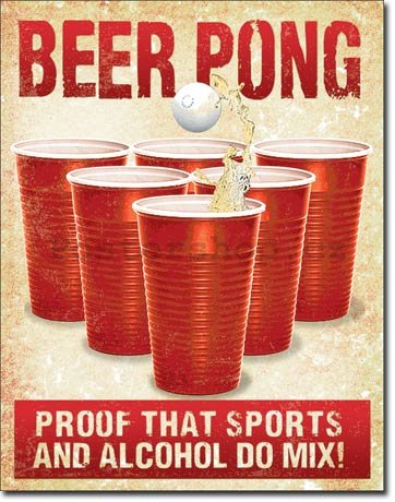 Plechová cedule - Beer Pong