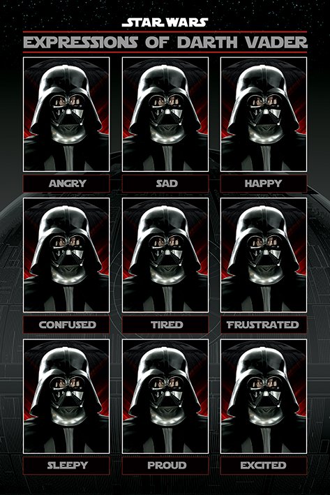 Plakát - Star Wars (Expressions of Darth Vader)
