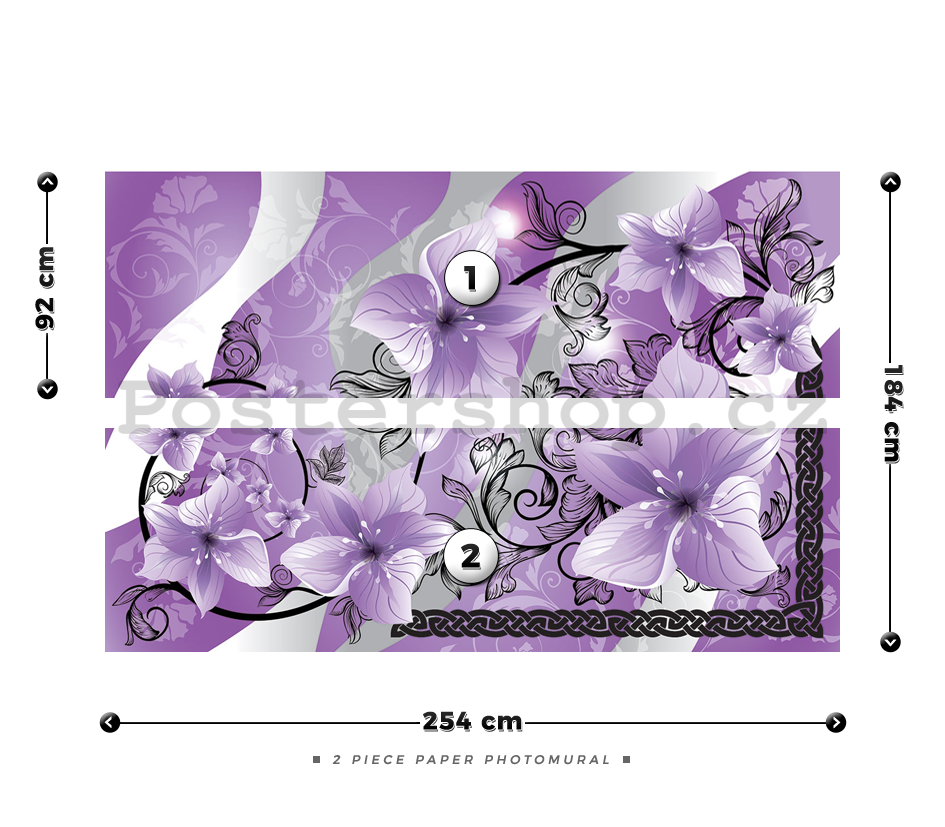 Fototapeta: Fialové květy - 184x254 cm