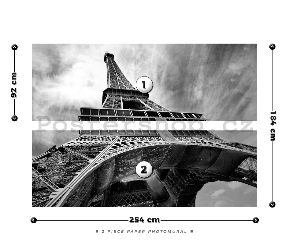 Fototapeta: Eiffelova věž (2) - 184x254 cm
