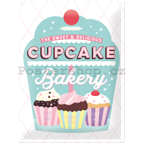 Plechová cedule: Cupcake Bakery - 40x30 cm