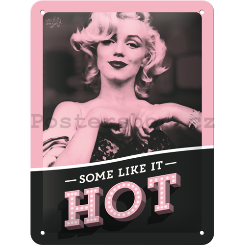 Plechová cedule: Marilyn Monroe (Some Like It Hot) - 20x15 cm