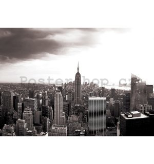 Fototapeta vliesová: Manhattan (Černobílá) - 184x254 cm