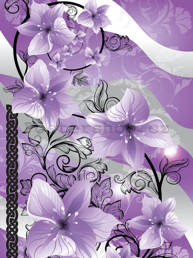 Fototapeta: Fialové květy - 254x184 cm