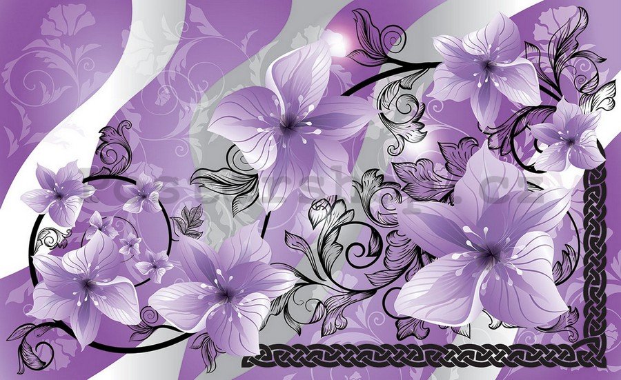 Fototapeta vliesová: Fialové květy - 184x254 cm