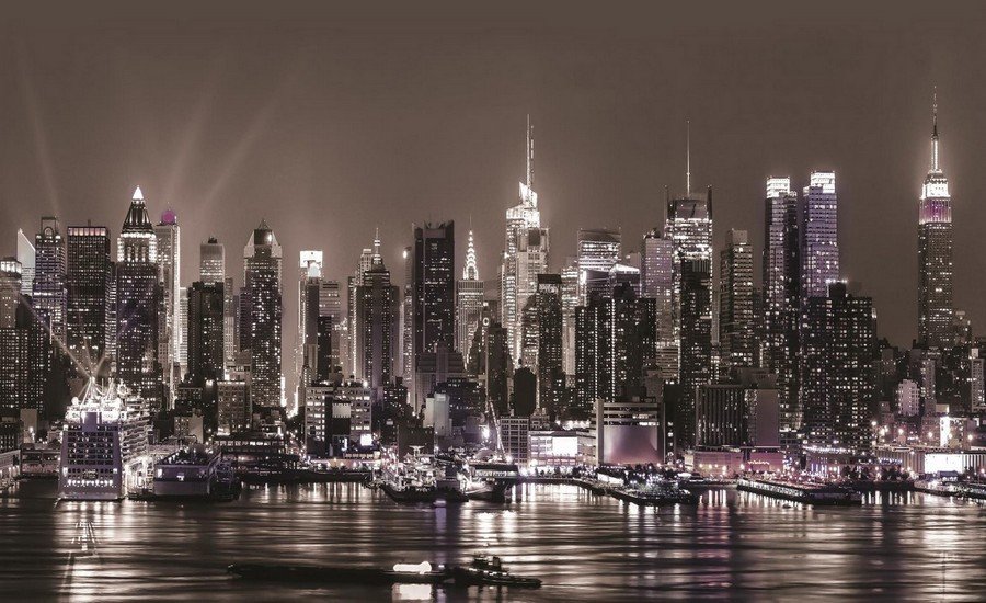 Fototapeta vliesová: Noční New York - 184x254 cm