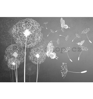 Obraz na plátně: Pampelišky a motýli - 75x100 cm