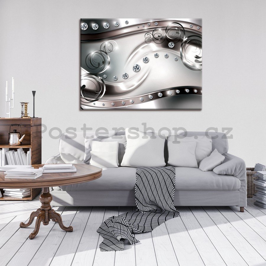 Obraz na plátně: Luxusní abstrakce (černobílá) - 75x100 cm