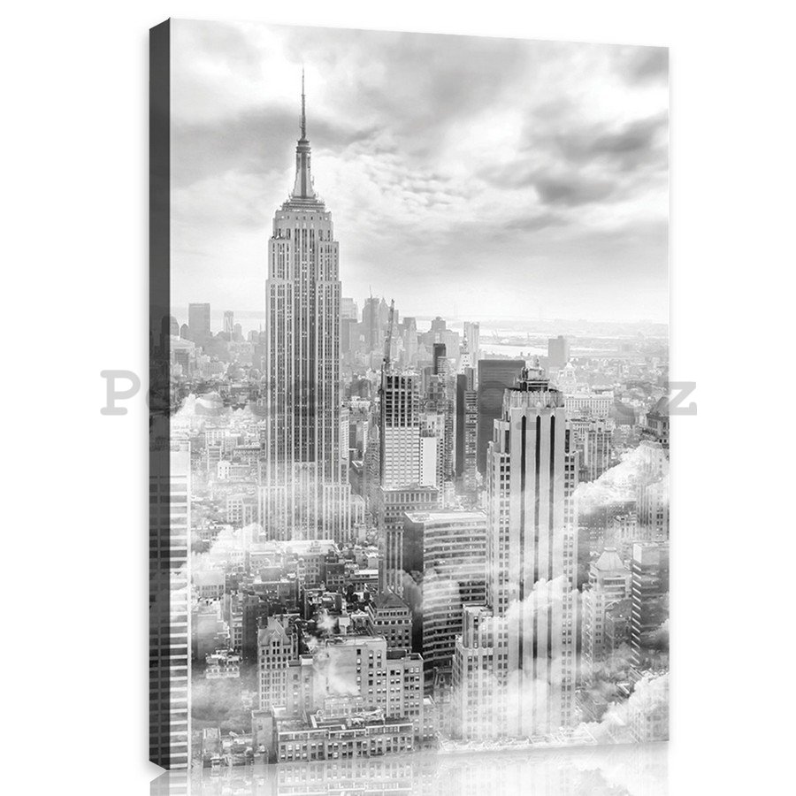 Obraz na plátně: New York v mlze - 100x75 cm
