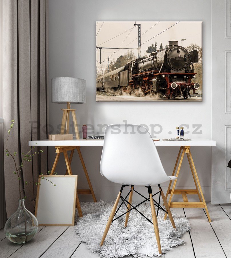 Obraz na plátně: Parní lokomotiva (1) - 75x100 cm