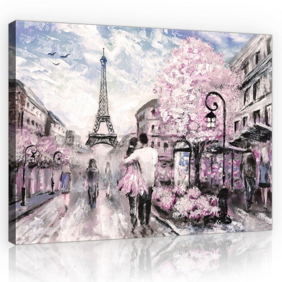 Obraz na plátně: Paříž (malovaná) - 75x100 cm