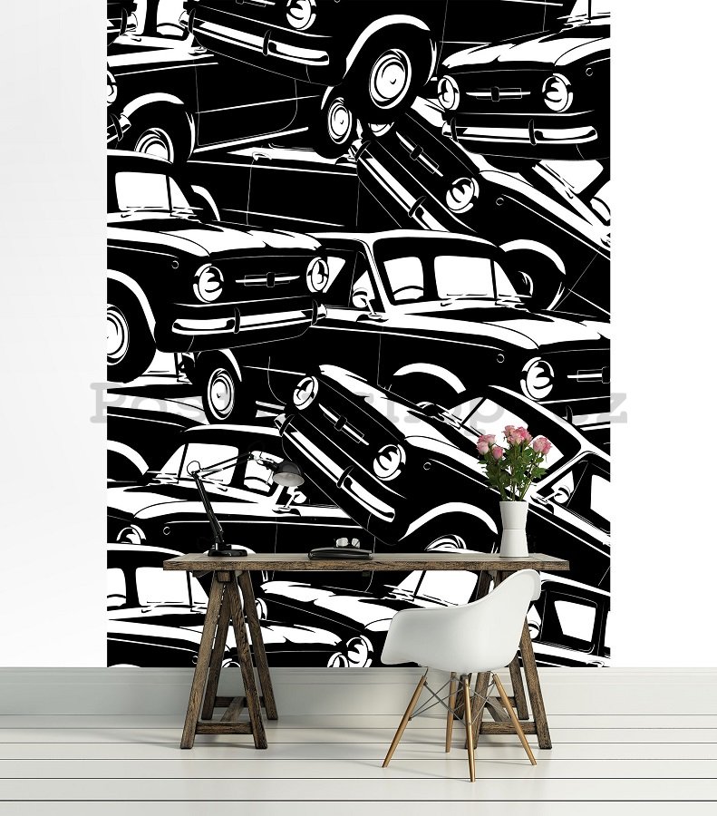 Fototapeta: Černobílá auta (1) - 254x184 cm
