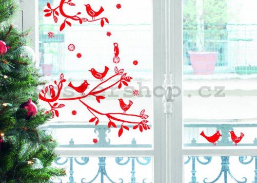 Vánoční samolepka na sklo - Větvičky