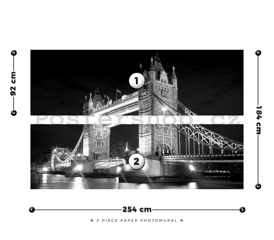 Fototapeta: Tower Bridge (2) - 184x254 cm