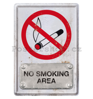 Plechová pohlednice - No Smoking Area