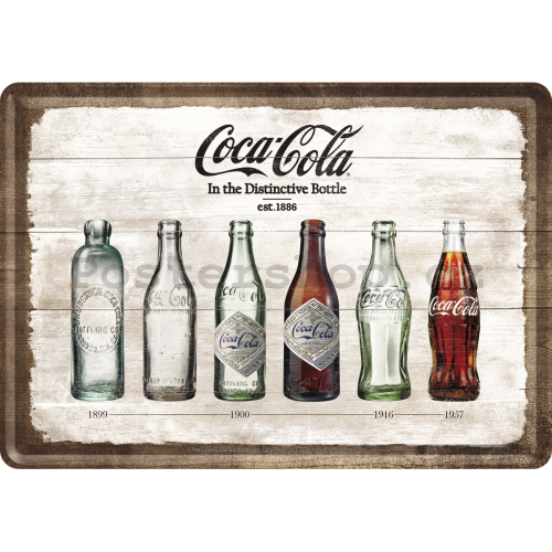 Plechová pohlednice - Coca-Cola (lahve)
