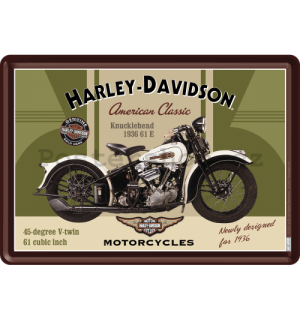 Plechová pohlednice - Harley-Davidson Knucklehead