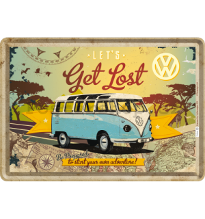 Plechová pohlednice - VW Let's Get Lost