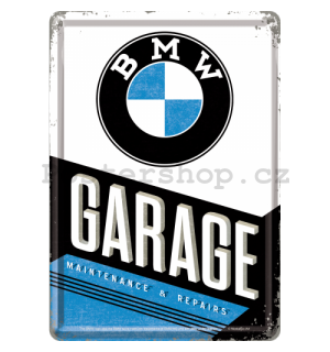 Plechová pohlednice - BMW Garage