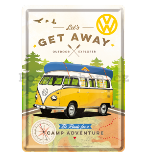 Plechová pohlednice - VW Let's Get Away