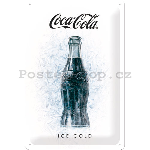 Plechová cedule: Coca-Cola Ice Cold - 30x20 cm