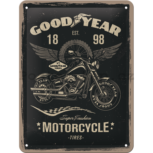 Plechová cedule: Good Year (Motorcycle) - 20x15 cm