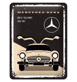 Plechová cedule: Mercedes-Benz (300 SL "Gullwing") - 20x15 cm