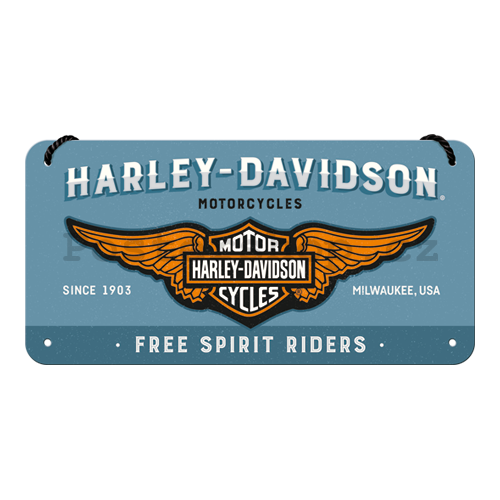Závěsná cedule: Harley-Davidson (Free Spirit Riders) - 10x20 cm
