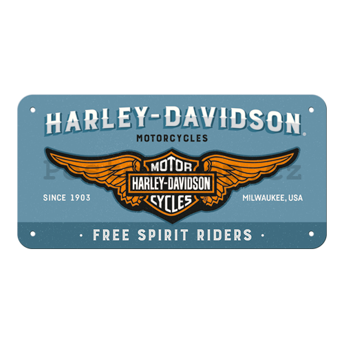 Závěsná cedule: Harley-Davidson (Free Spirit Riders) - 10x20 cm